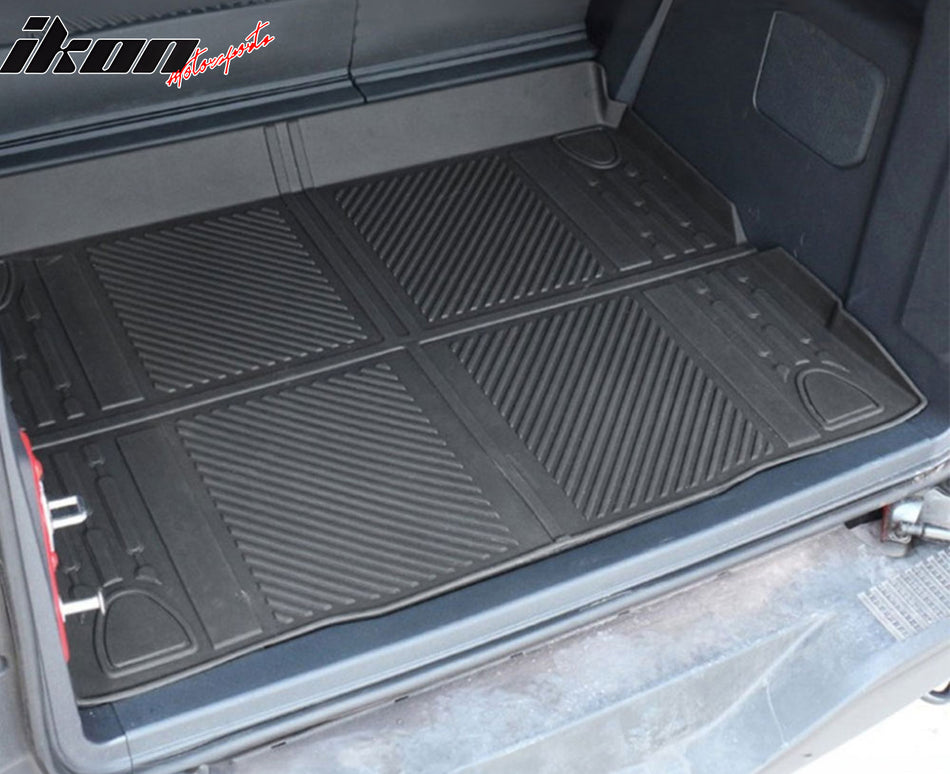 IKON MOTORSPORTS TPE Cargo Trunk Liner, Compatible with 2021-2025 Ford Bronco 4-Door, Custom Fit All Weather Protection Heavy Duty Rear Trunk Tray Cargo Mats Protector, Black