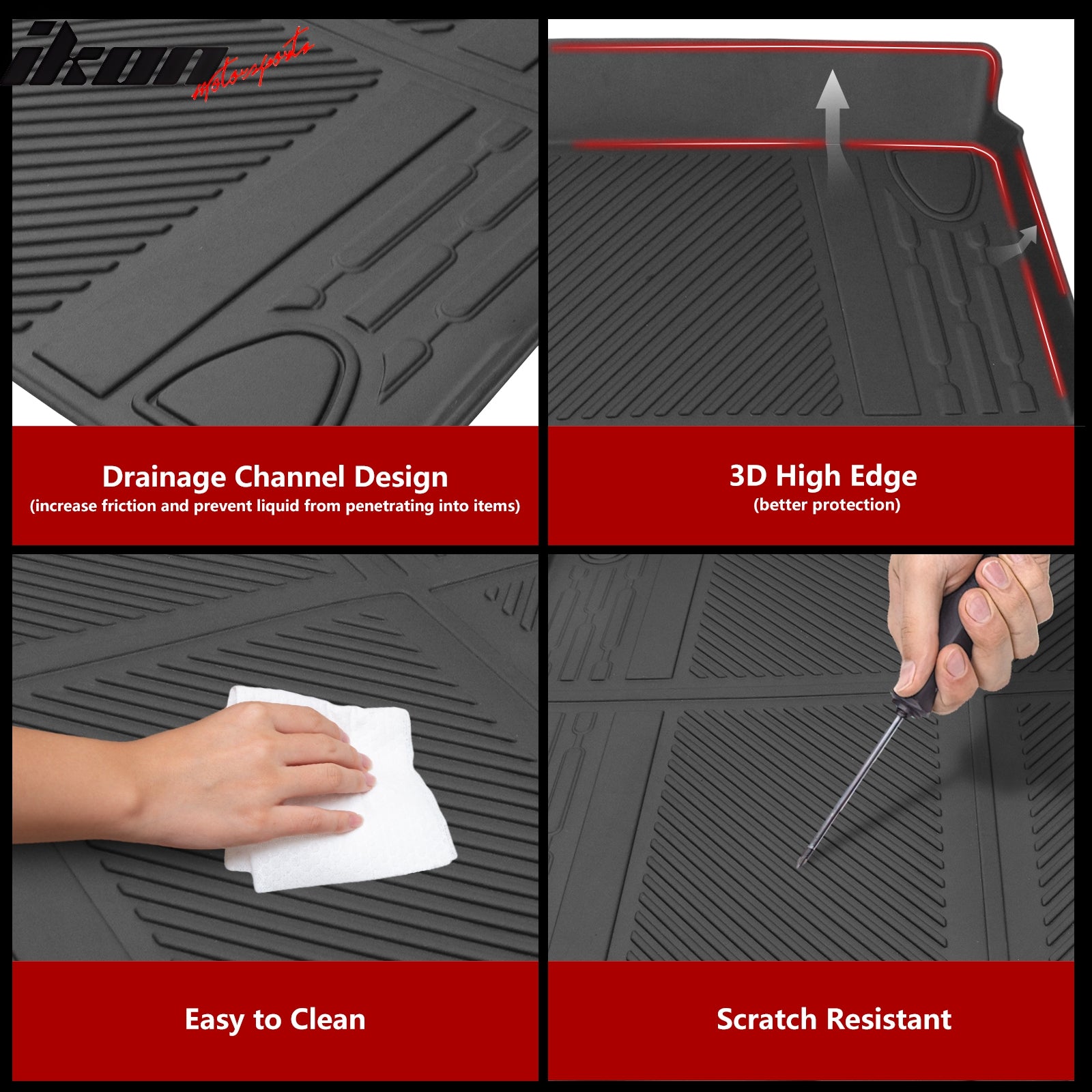 For 21-25 Ford Bronco 4Dr All Weather Rear Trunk Mat Cargo Floor Liner Black TPE