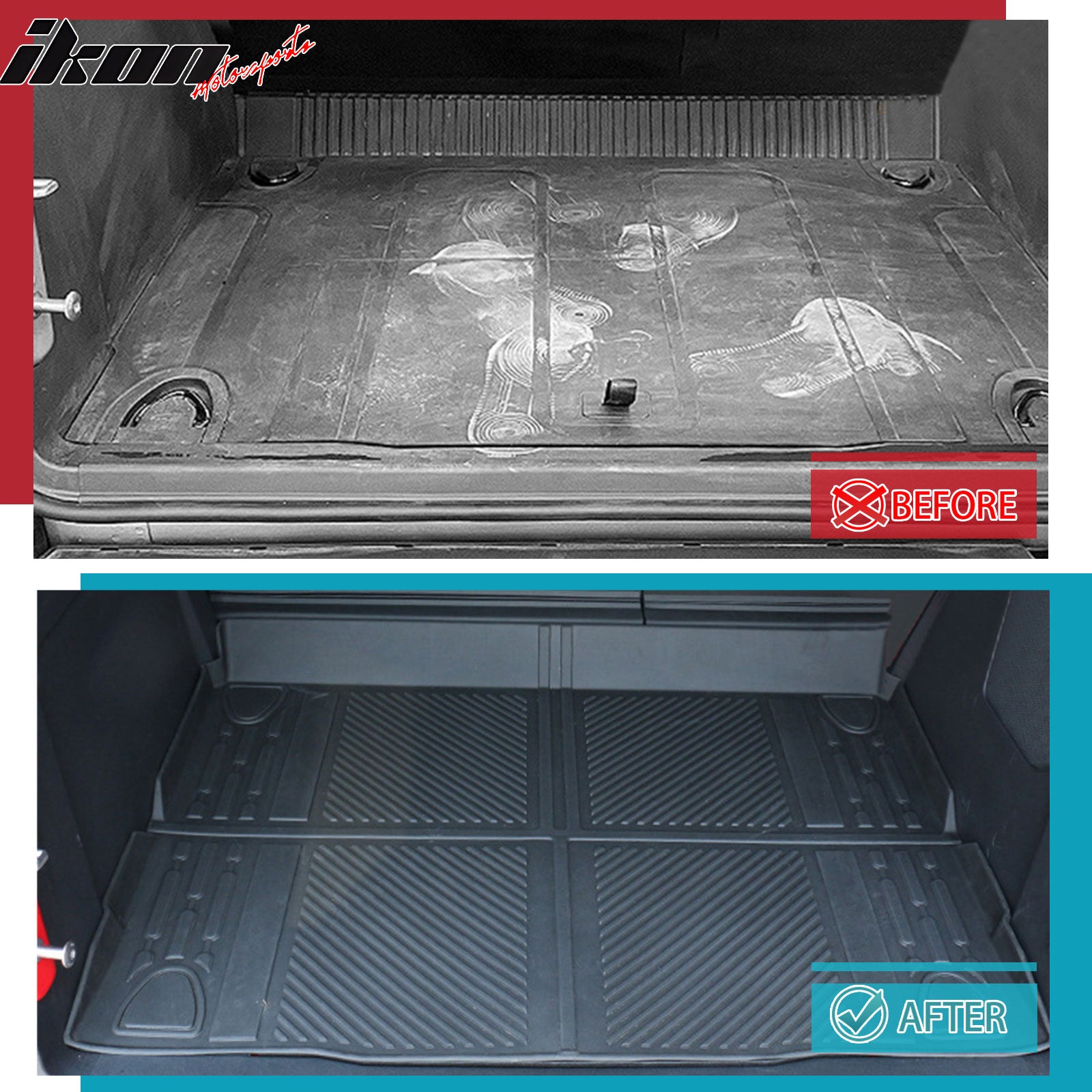 For 21-25 Ford Bronco 4Dr All Weather Rear Trunk Mat Cargo Floor Liner Black TPE