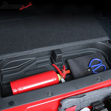 IKON MOTORSPORTS TPE Cargo Trunk Liner, Compatible with 2021-2025 Ford Bronco 2/4 Door, Custom Fit All Weather Protection Heavy Duty Rear Trunk Tray Cargo Mats Well Protector, Black