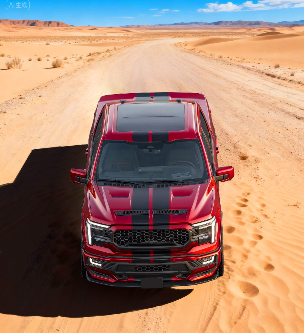 Fits 21-25 Ford F-150 Hood Cover Shelby Super Snake Style Engine Bonnet Panel