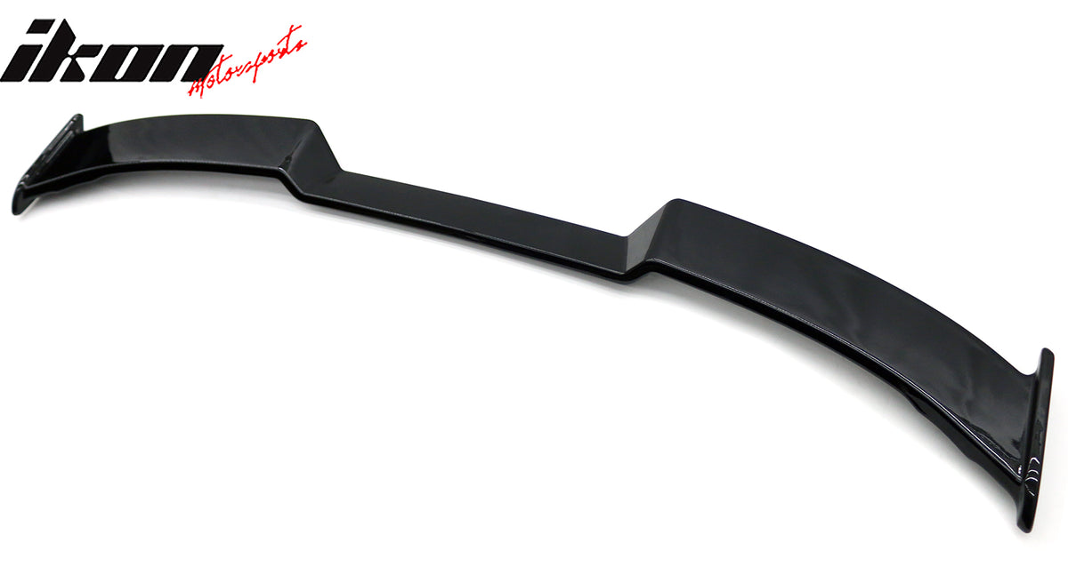 IKON MOTORSPORTS, Trunk Spoiler Compatible with 2021-2025 Ford Mustang Mach-E, IKON V4 Style Painted Gloss Black ABS Plastic Rear Trunk Lid Spoiler Wing Lip