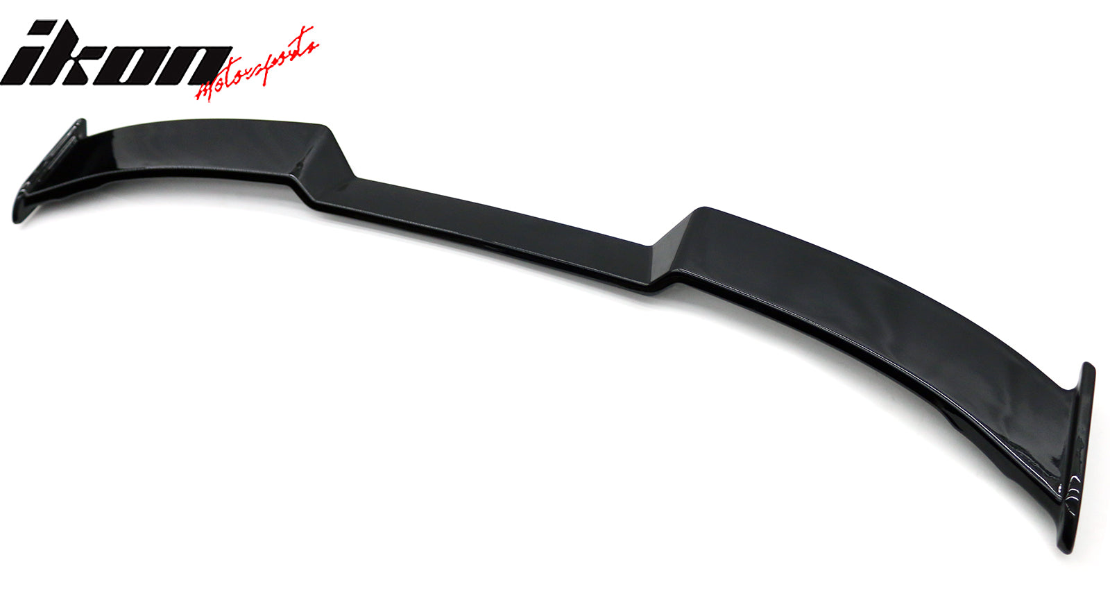 IKON MOTORSPORTS, Trunk Spoiler Compatible with 2021-2025 Ford Mustang Mach-E, IKON V4 Style Painted Gloss Black ABS Plastic Rear Trunk Lid Spoiler Wing Lip