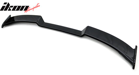 IKON MOTORSPORTS, Trunk Spoiler Compatible with 2021-2025 Ford Mustang Mach-E, IKON V4 Style Painted Gloss Black ABS Plastic Rear Trunk Lid Spoiler Wing Lip