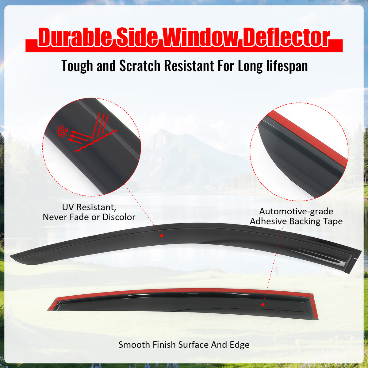 Fits 21-25 Genesis G80 G80EV Mugen Style Acrylic Window Visors Rain Shade 4PCS