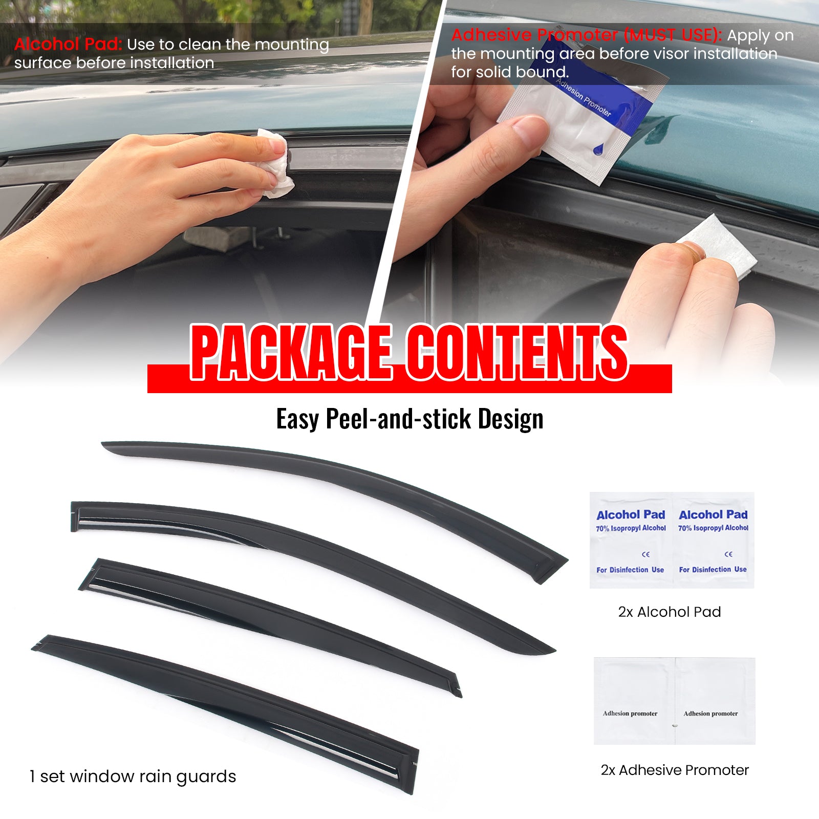 Fits 21-25 Genesis G80 G80EV Mugen Style Acrylic Window Visors Rain Shade 4PCS