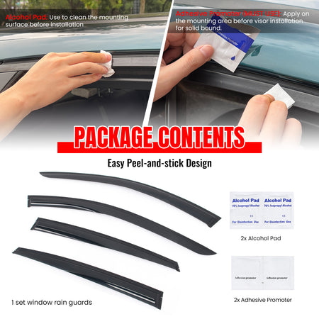 Fits 21-25 Genesis G80 G80EV Mugen Style Acrylic Window Visors Rain Shade 4PCS