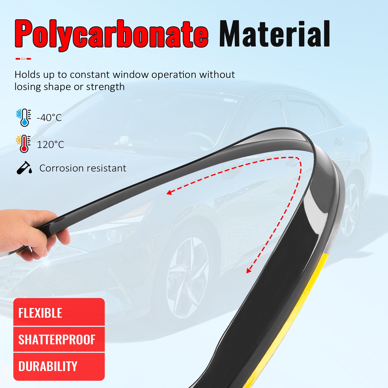 Fits 21-26 Hyundai Elantra N Window Visors Injection PC In-Channel Deflectors