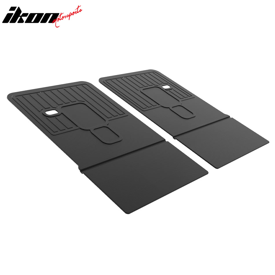 IKON MOTORSPORTS 3D TPE Backrest Mats, Compatible with 2021-2025 Jeep Grand Cherokee L, All Weather Rear Seat Back Mat Cover Protector, Black