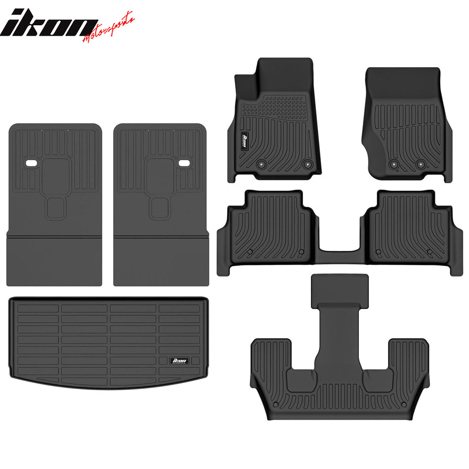 Floor Mats+ Trunk Mat+ Backrest Mats for Jeep Grand Cherokee L 2021-2026 6-Passenger All Weather Carpets Liner Guard TPE