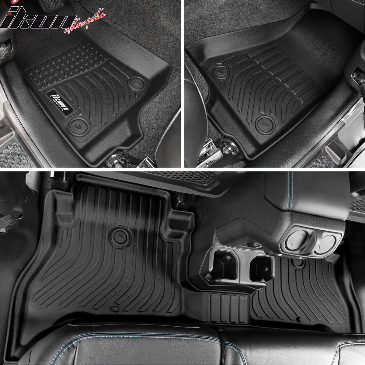 Fits 21-25 Jeep Wrangler 4xe All Weather Floor Mats & Rear Trunk Cargo Liner TPE