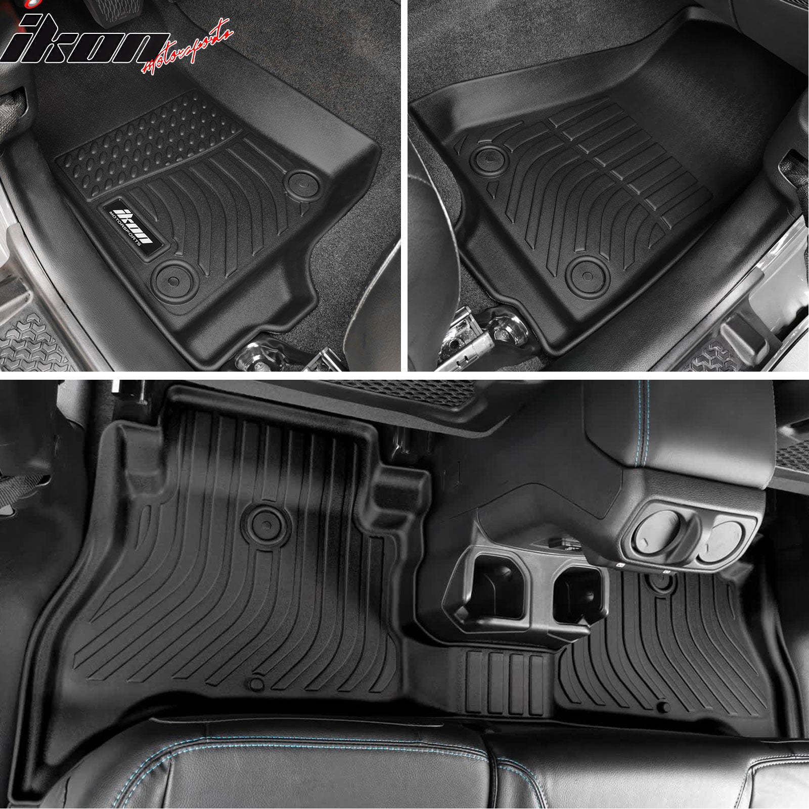 Fits 21-25 Jeep Wrangler 4xe All Weather Floor Mats & Rear Trunk Cargo Liner TPE