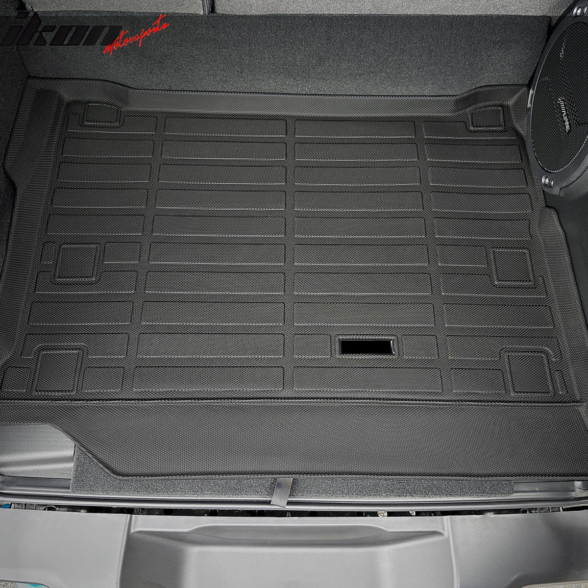 IKON MOTORSPORTS TPE Cargo Trunk Liner, Compatible with 2021-2025 Jeep Wrangler 4xe, Custom Fit All Weather Protection Heavy Duty Rear Trunk Tray Cargo Mats Protector, Black