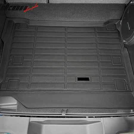 IKON MOTORSPORTS TPE Cargo Trunk Liner, Compatible with 2021-2025 Jeep Wrangler 4xe, Custom Fit All Weather Protection Heavy Duty Rear Trunk Tray Cargo Mats Protector, Black