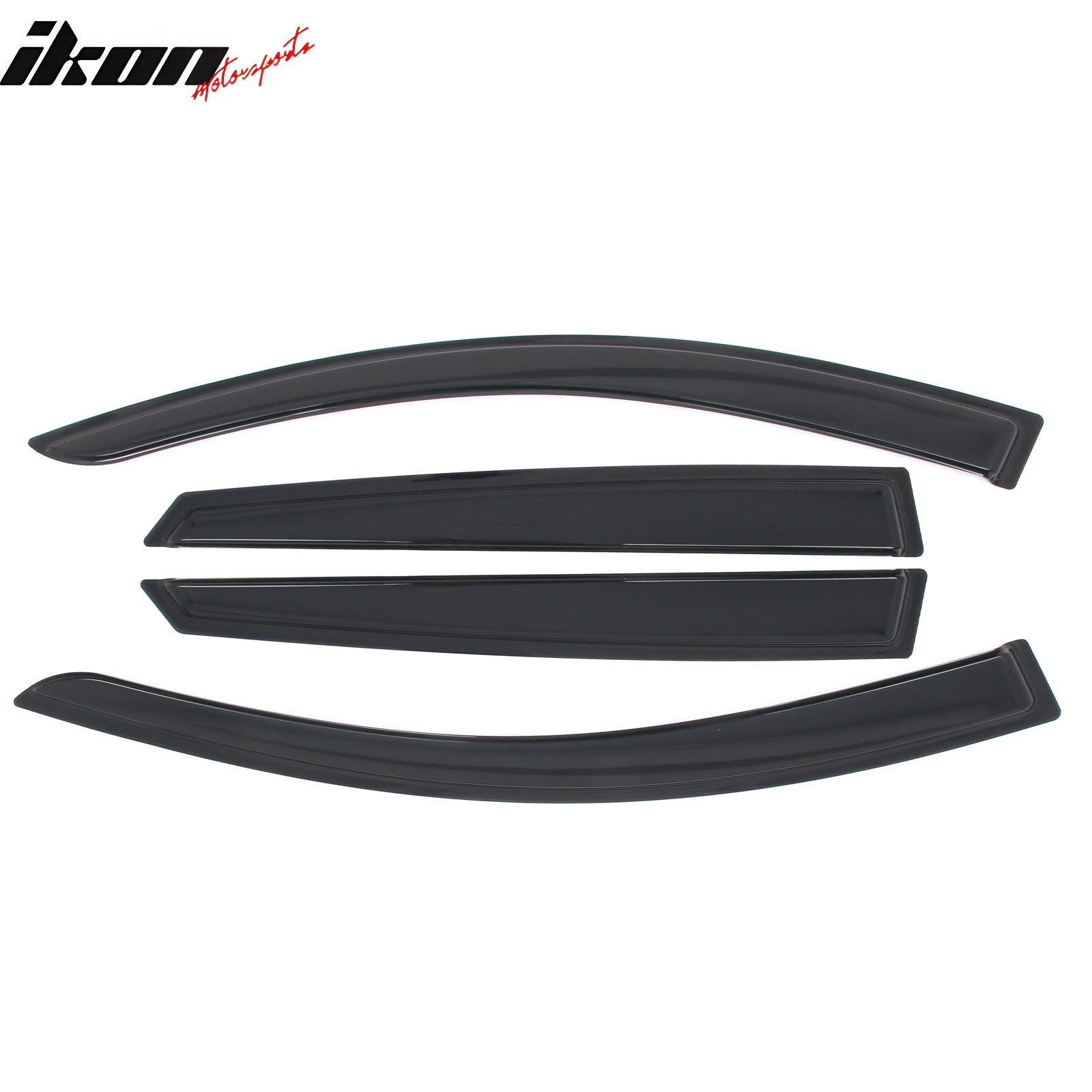 IKON MOTORSPORTS Tape on Window Visors Compatible with 2021-2026 Kia K5, Acrylic Smoke/Tinted Rain Guards, Side Window Wind Deflectors 4PCS