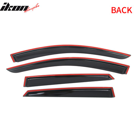 Fits 21-26 Kia K5 Tape on Window Visors Vent Rain Sun Wind Guards Deflectors