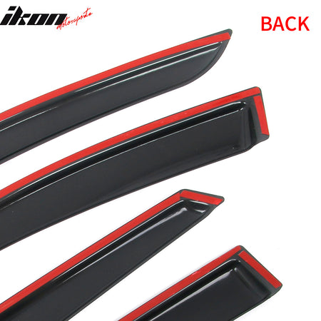 Fits 21-26 Kia K5 Tape on Window Visors Vent Rain Sun Wind Guards Deflectors