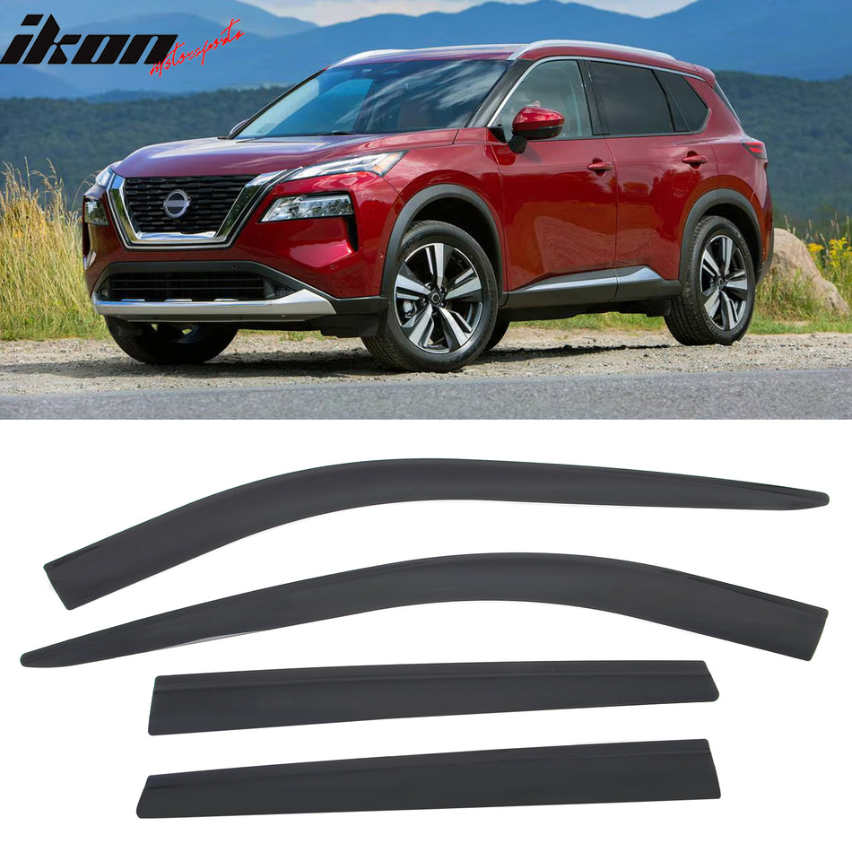 2021-2025 Nissan Rogue Low Profile Style Tape-On Smoke Window Visors