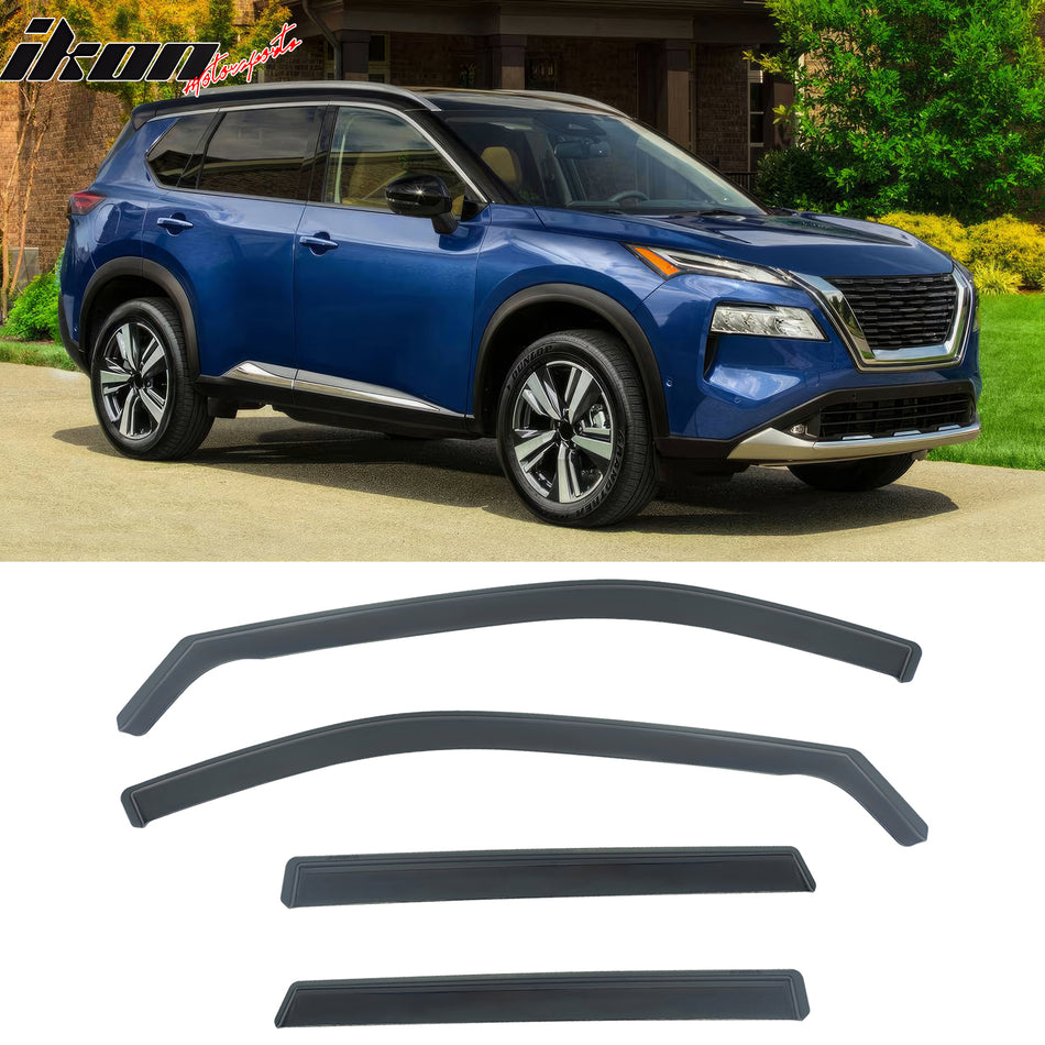 2021-2026 Nissan Rogue In-Channel Window Visors Sun Vent Rain Guard PC