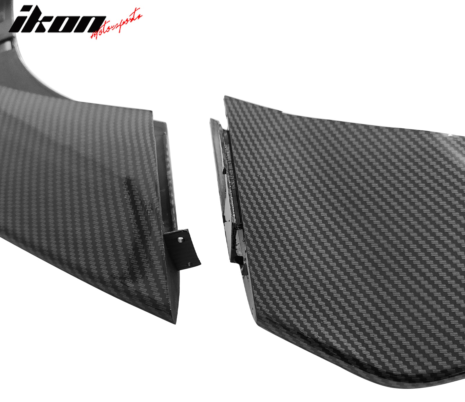Fits 21-25 Tesla Model S Track Pack Style Front Bumper Lip Carbon Fiber Print