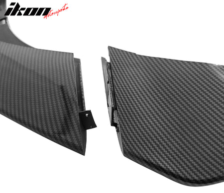 Fits 21-25 Tesla Model S Track Pack Style Front Bumper Lip Carbon Fiber Print