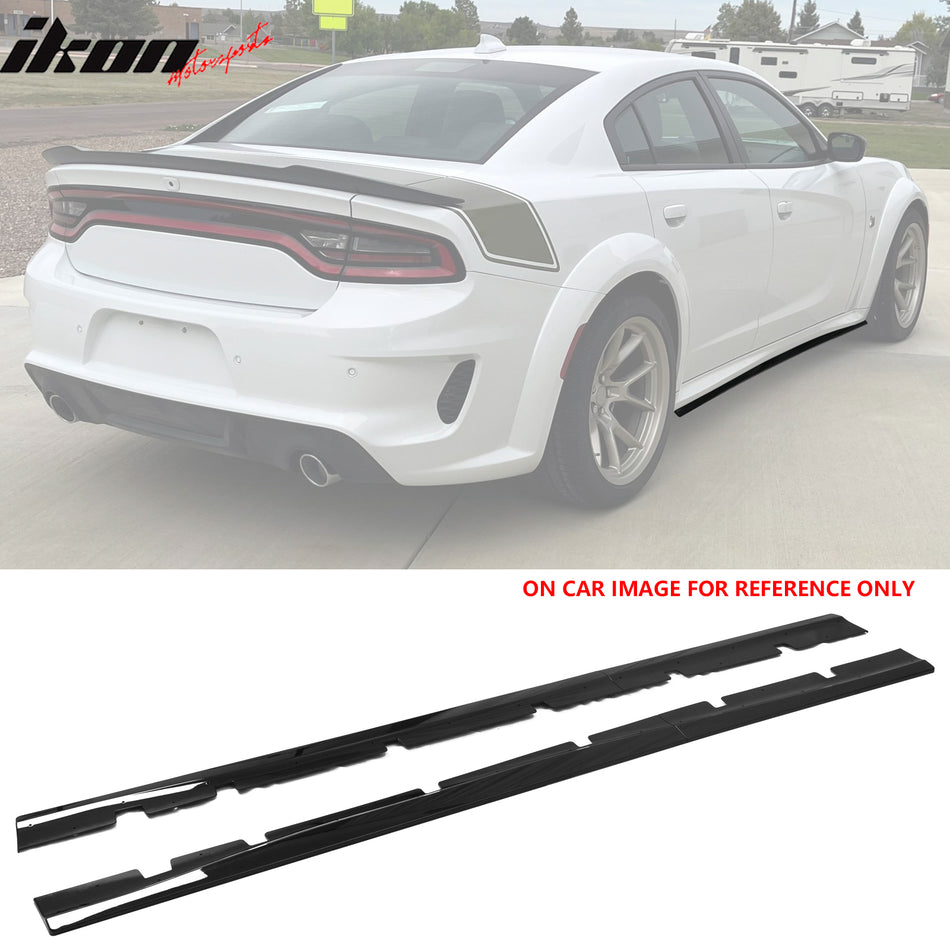 2020-2023 Dodge Charger Widebody Side Skirts Gloss Black Rocker Panel