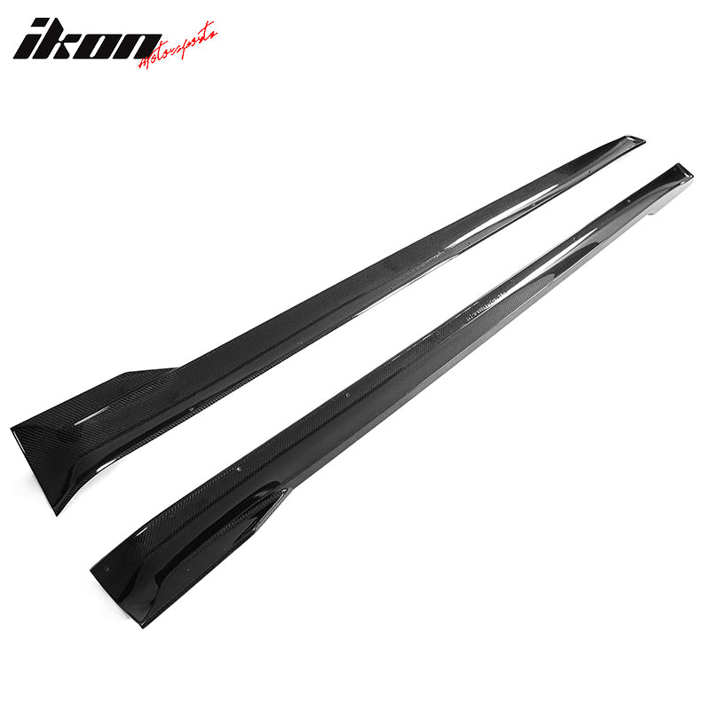 For 21-25 Tesla Model S Carbon Fiber Side Skirts Extension Splitter Rocker Panel