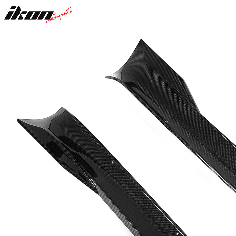 For 21-25 Tesla Model S Carbon Fiber Side Skirts Extension Splitter Rocker Panel