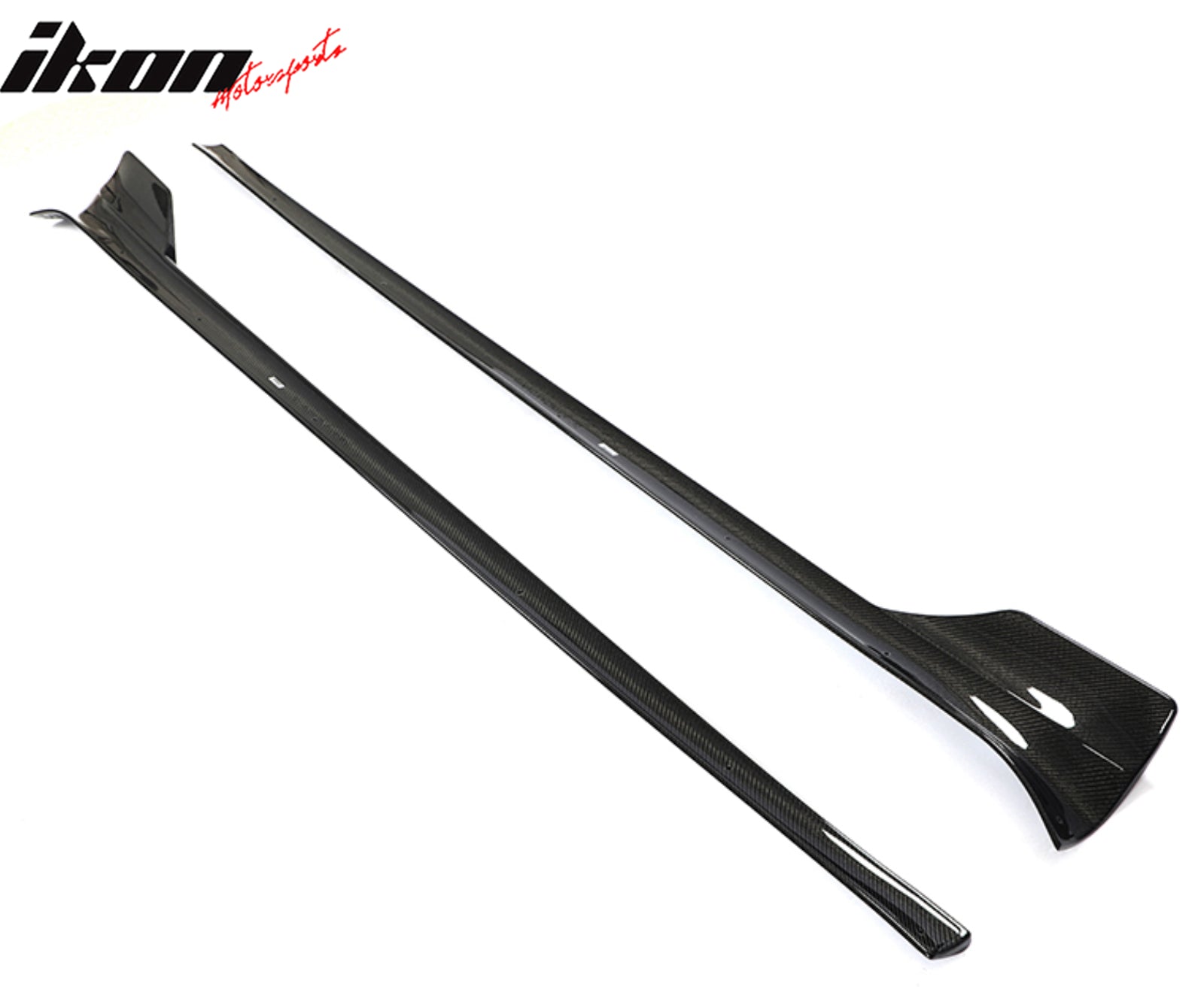 Fits 21-25 Tesla Model S Revozport Gloss Carbon Fiber Side Skirts Splitter Panel