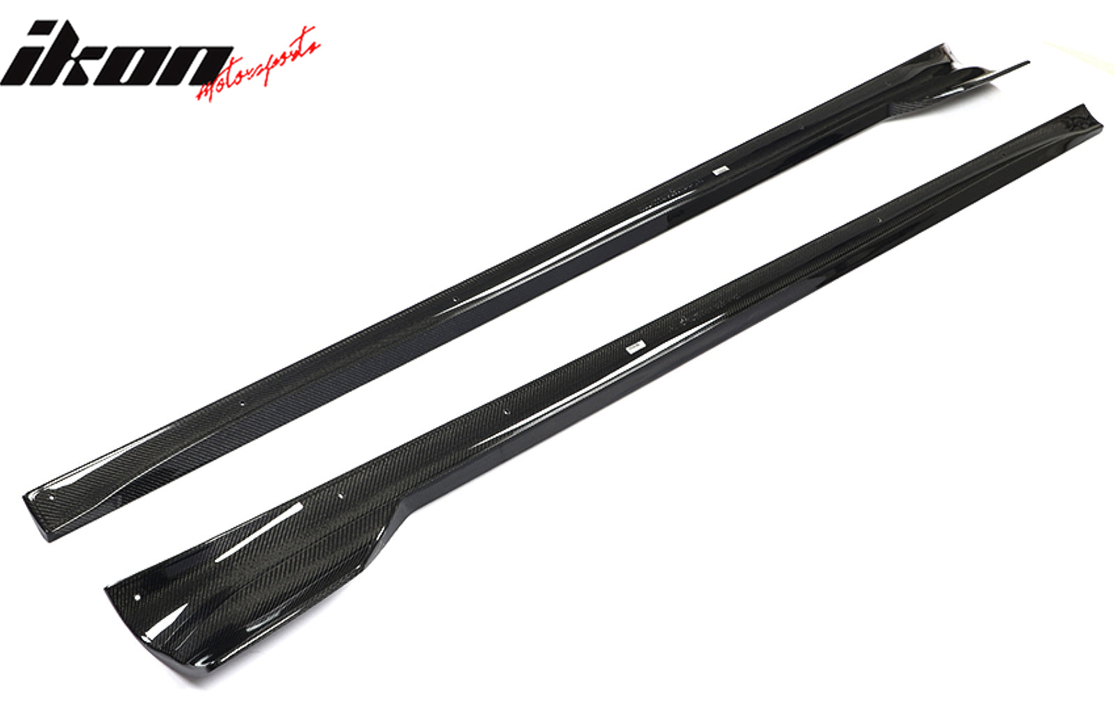 Fits 21-25 Tesla Model S Revozport Gloss Carbon Fiber Side Skirts Splitter Panel