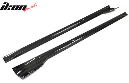 Fits 21-25 Tesla Model S Revozport Gloss Carbon Fiber Side Skirts Splitter Panel
