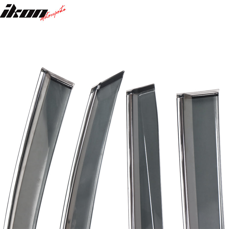 Fits 21-25 Toyota Sienna OE Style Window Visors Sun Rain Guards W/Chrome Trim PC