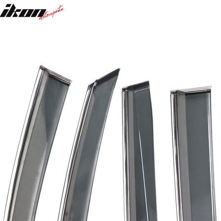 Fits 21-25 Toyota Sienna OE Style Window Visors Sun Rain Guards W/Chrome Trim PC