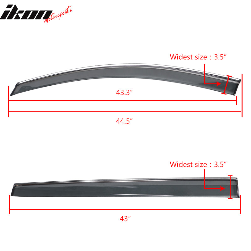 Fits 21-25 Toyota Sienna OE Style Window Visors Sun Rain Guards W/Chrome Trim PC