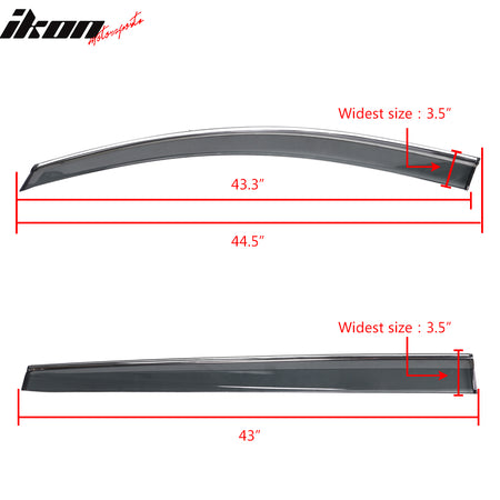 Fits 21-25 Toyota Sienna OE Style Window Visors Sun Rain Guards W/Chrome Trim PC