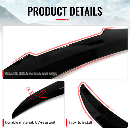 Fits 2021-2026 BMW G26 4 Series Gran Coupe i4 PSM Trunk Spoiler Gloss Black ABS