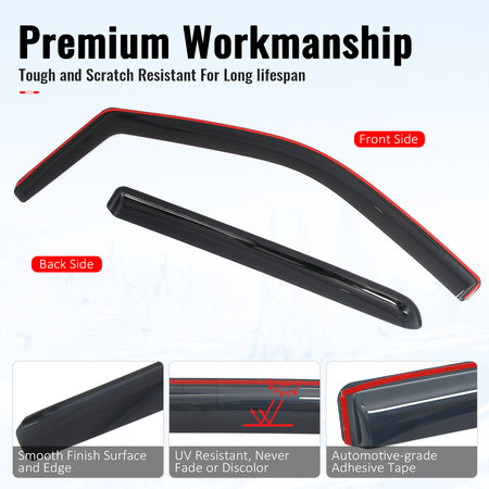 Fits 21-26 Ford F-150 & 23-26 F-250 Super Duty Crew Cab In-Channel Window Visors