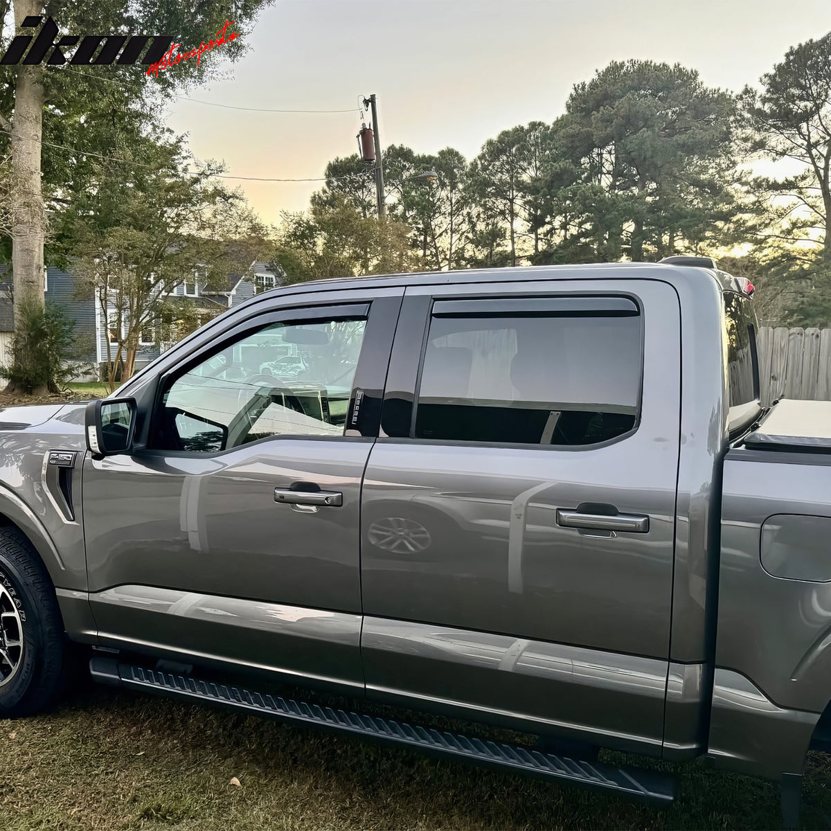 Fits 21-26 Ford F-150 & 23-26 F-250 Super Duty Crew Cab In-Channel Window Visors