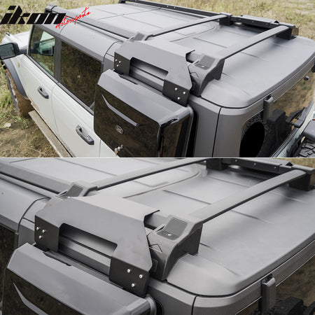 IKON MOTORSPORTS Lockable Side Storage Box, Compatible with 2021-2026 Ford Bronco Hardtop, Black ABS Plastic Truck Toolbox Cargo Rack Carrier Box, Exterior Accessories