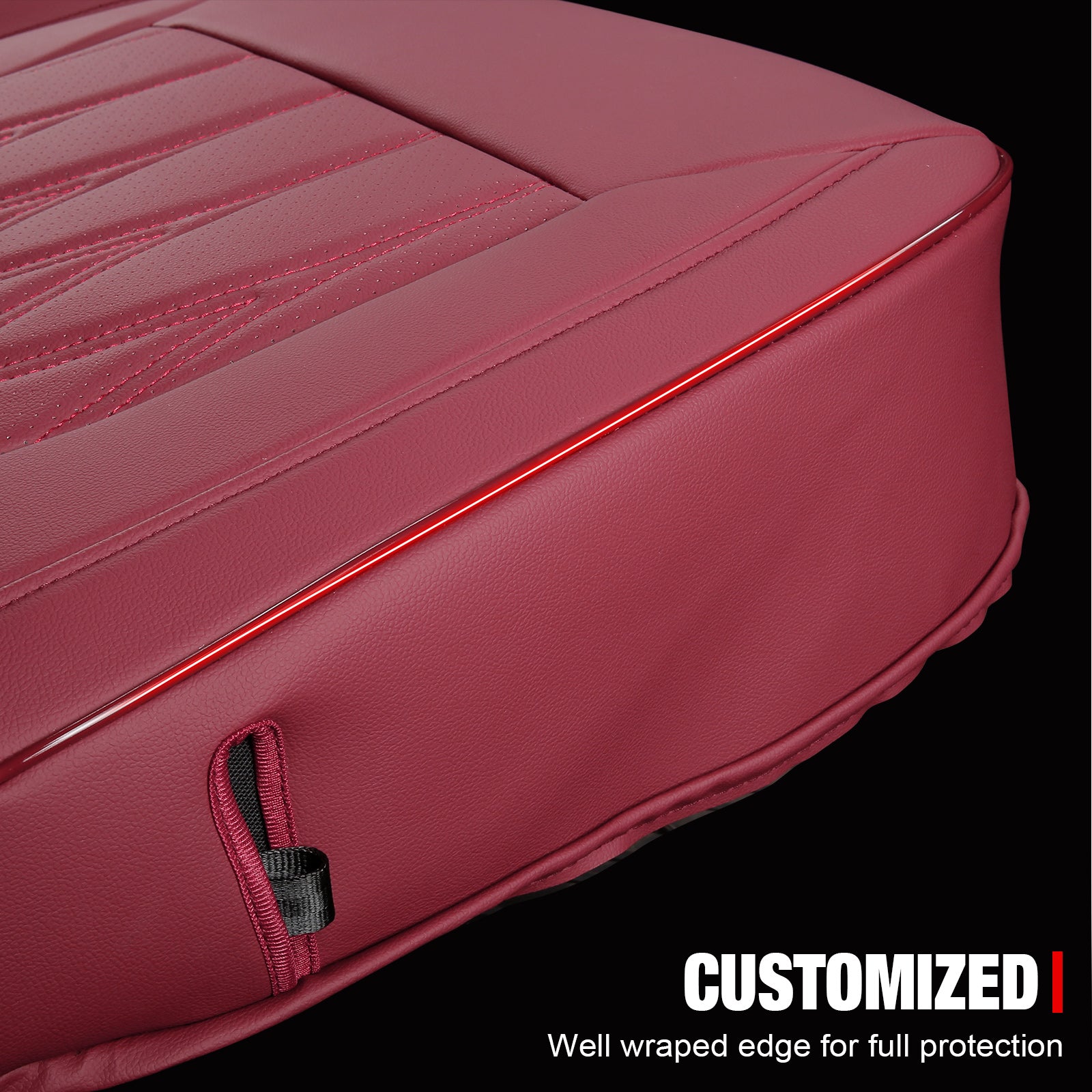 Fits 21-26 Ford F-150 22-26 F-250 F-350 F-450 Crew Cab Front Row Seat Covers Red