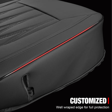 Fits 21-26 Ford F150 22-26 F250 F350 F450 Crew Cab Seat Covers Full Set Black