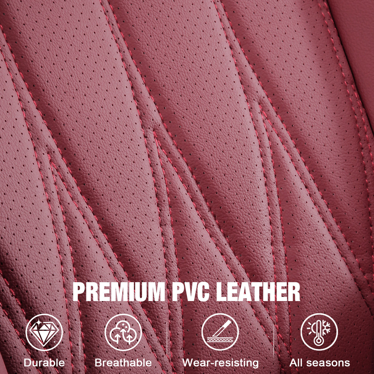 Fits 21-26 Ford F-150 22-26 F-250 F-350 F-450 Crew Cab Seat Covers Full Set Red