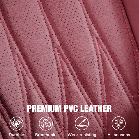 Fits 21-26 Ford F-150 22-26 F-250 F-350 F-450 Crew Cab Seat Covers Full Set Red