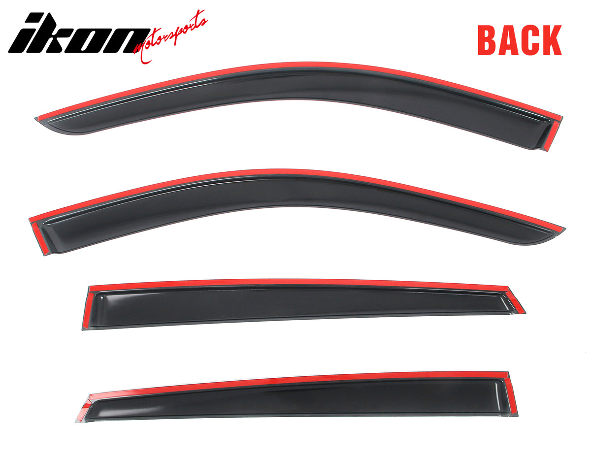 Fits 21-26 Genesis GV80 Window Visors Vent Rain Sun Guards Deflectors Tape-On