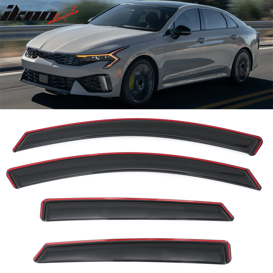 2021-2026 Kia K5 Window Visors In Channel Sun Rain Guard Deflector 4PC