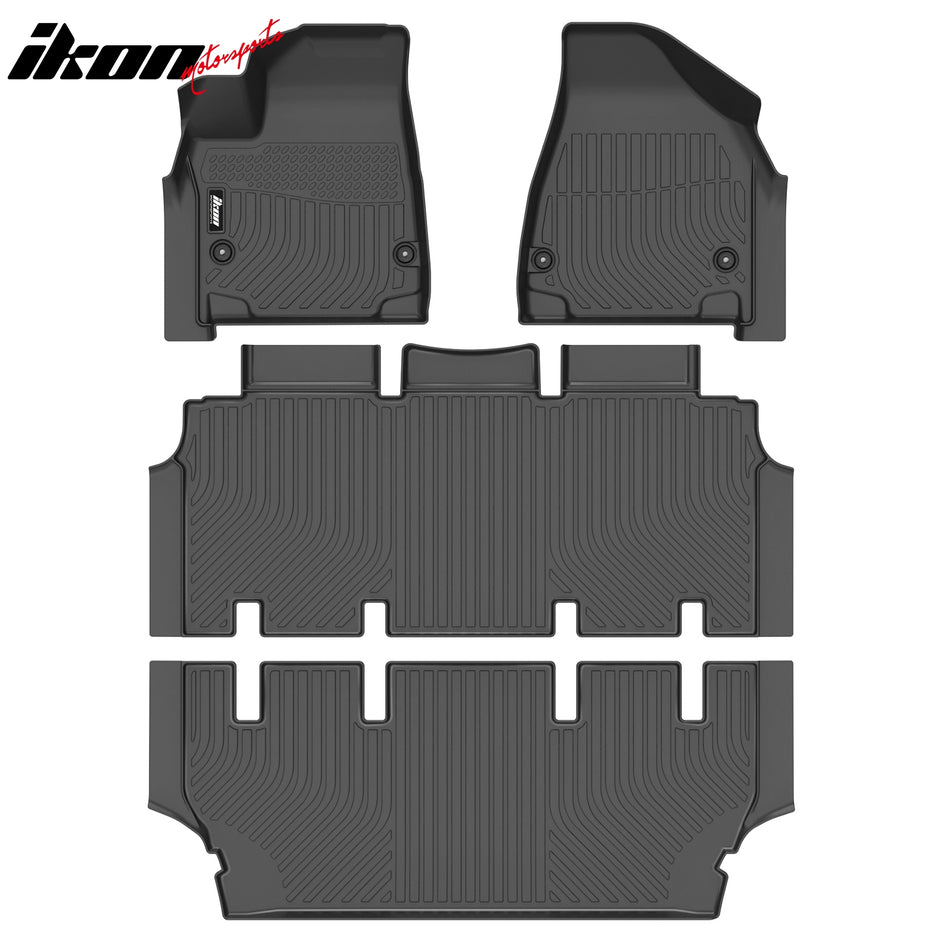 2021-2027 Chrysler Pacifica Limited 3D TPE All Weather Waterproof Anti-Slip Front Rear Driver Passenger Side Interior Floor Mats Cargo Liner Carpets