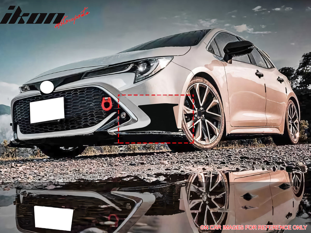 IKON MOTORSPORTS 3PCS Front Bumper Lip + 2PCS Front Side Canards, Compatible with 2023-2025 Toyota Corolla Auris 3rd E210 5-Door Hatchback, Matte Black Air Dam Chin Spoiler Protector Splitter