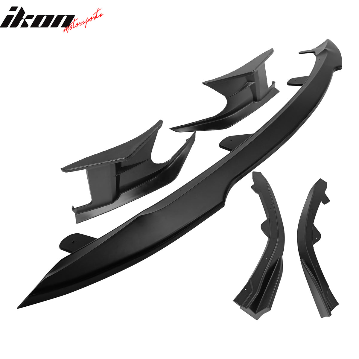 Fits 23-25 Toyota Corolla Auris 3PC Front Bumper Lip 2PC Side Canard Matte Black