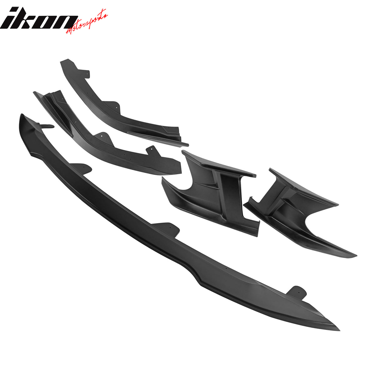 Fits 23-25 Toyota Corolla Auris 3PC Front Bumper Lip 2PC Side Canard Matte Black