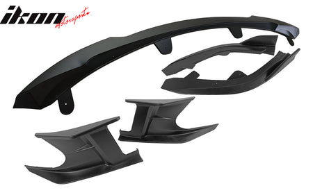 Fits 23-25 Toyota Corolla Auris 3PC Front Bumper Lip 2PC Side Canard Matte Black